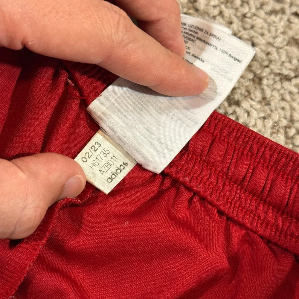 Adidas Soccer Shorts Mens Size Medium Red Excellent Aeroready H61735 AZB011